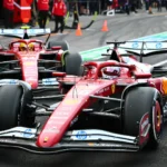 Charles Leclerc dan Lewis Hamilton berdampingan di paddock Ferrari F1 2025