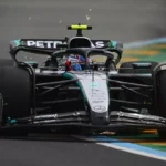 Kimi Antonelli, Oliver Bearman, dan Theo Pourchaire dalam mobil F1 2025